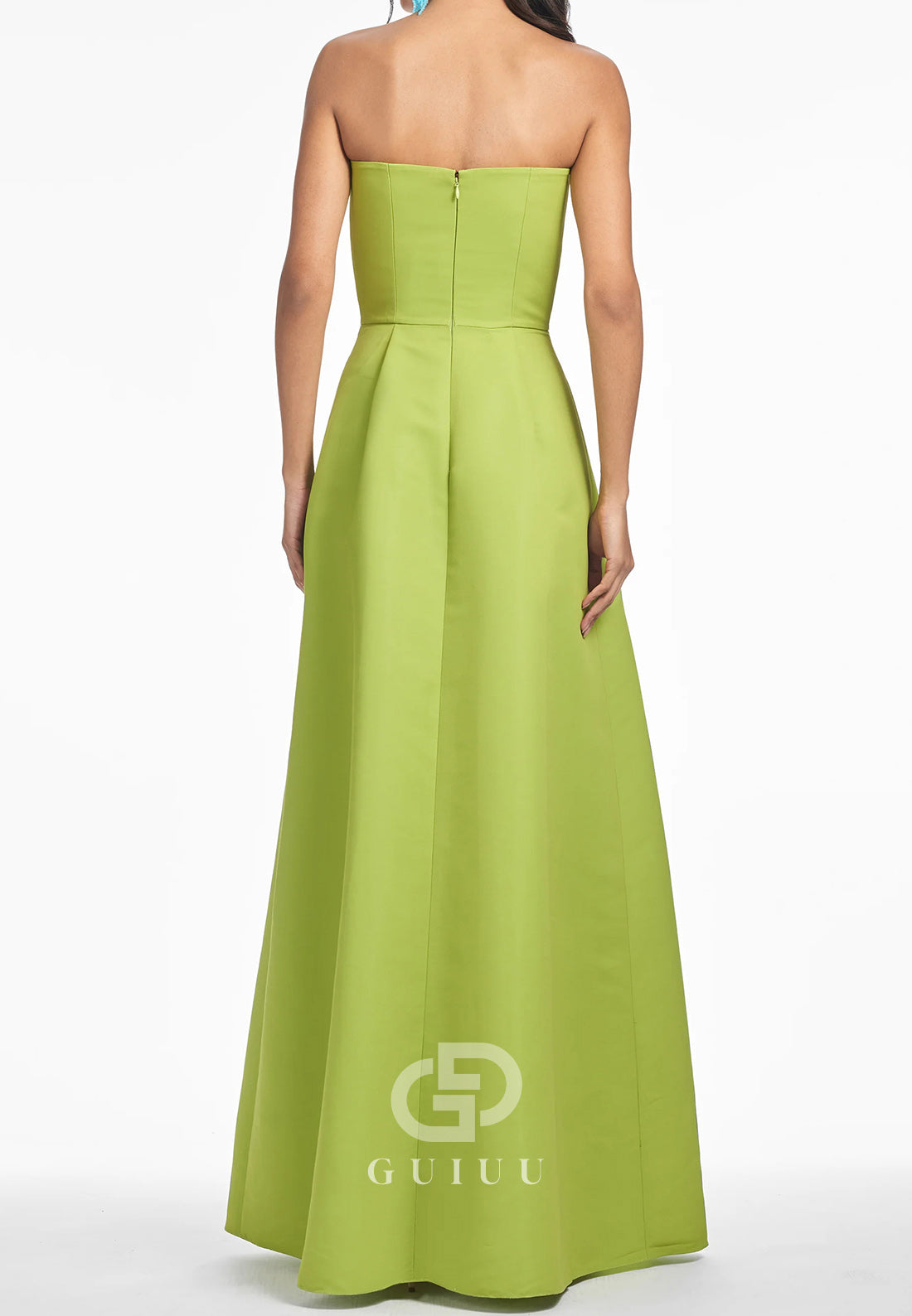 Elegant A-Line Strapless Sleeveless Printed Floral Mother of the Bride Dress