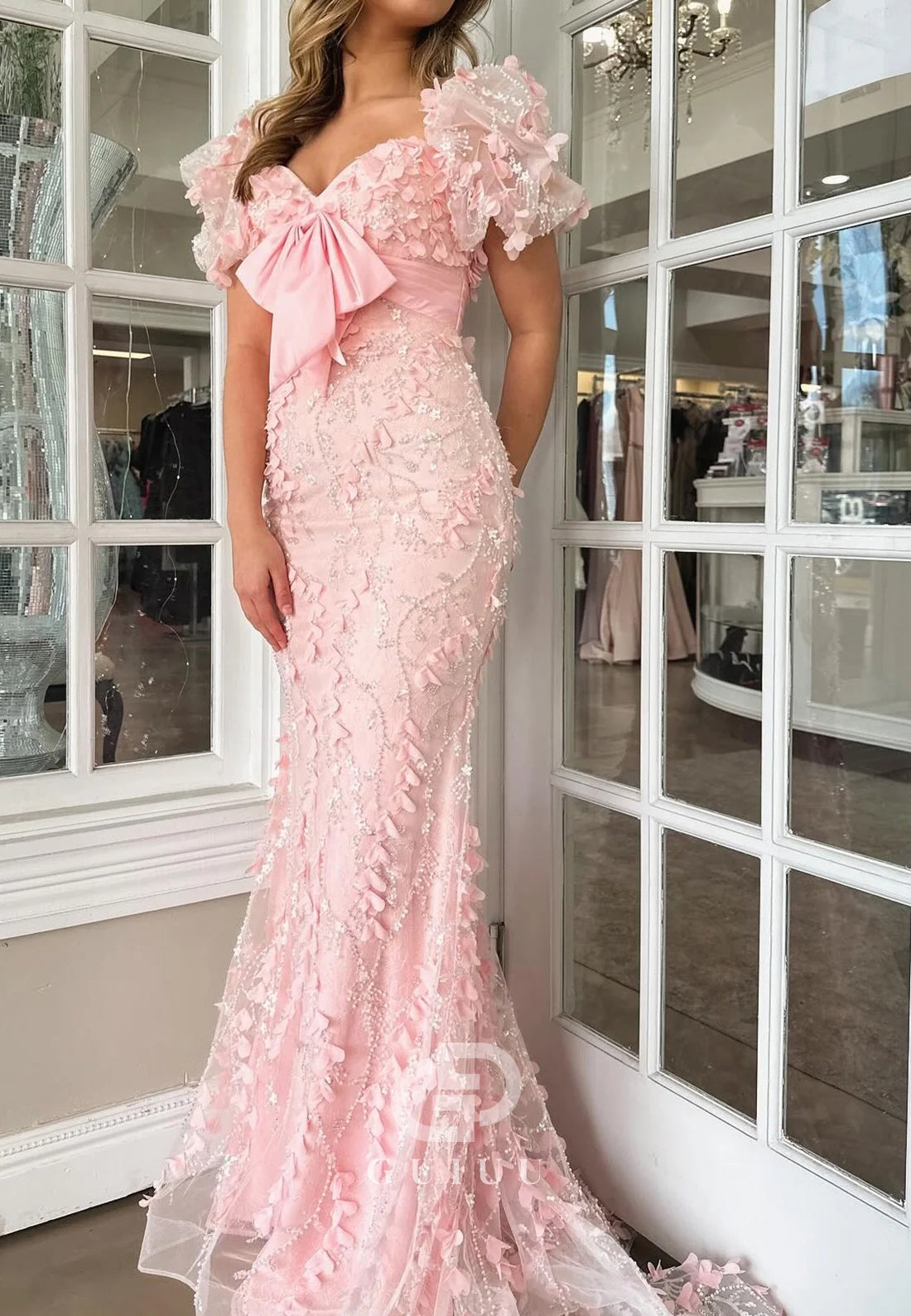 Lovely Light Blue Mermaid Off The Shoulder Long Glitter Prom Dress