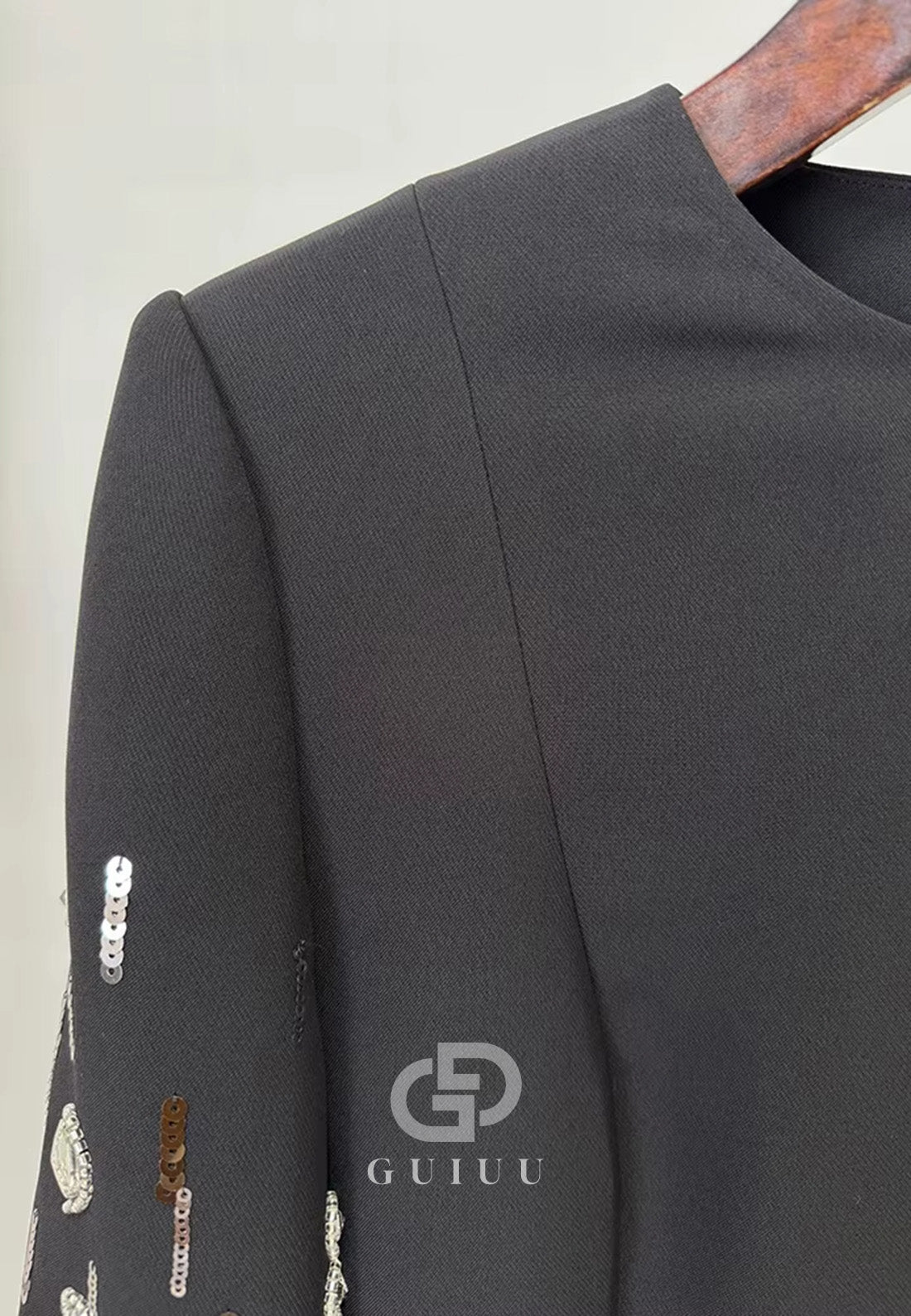 Sky Blue Long Sleeves Scoop Sequins A-Line Evening Dress