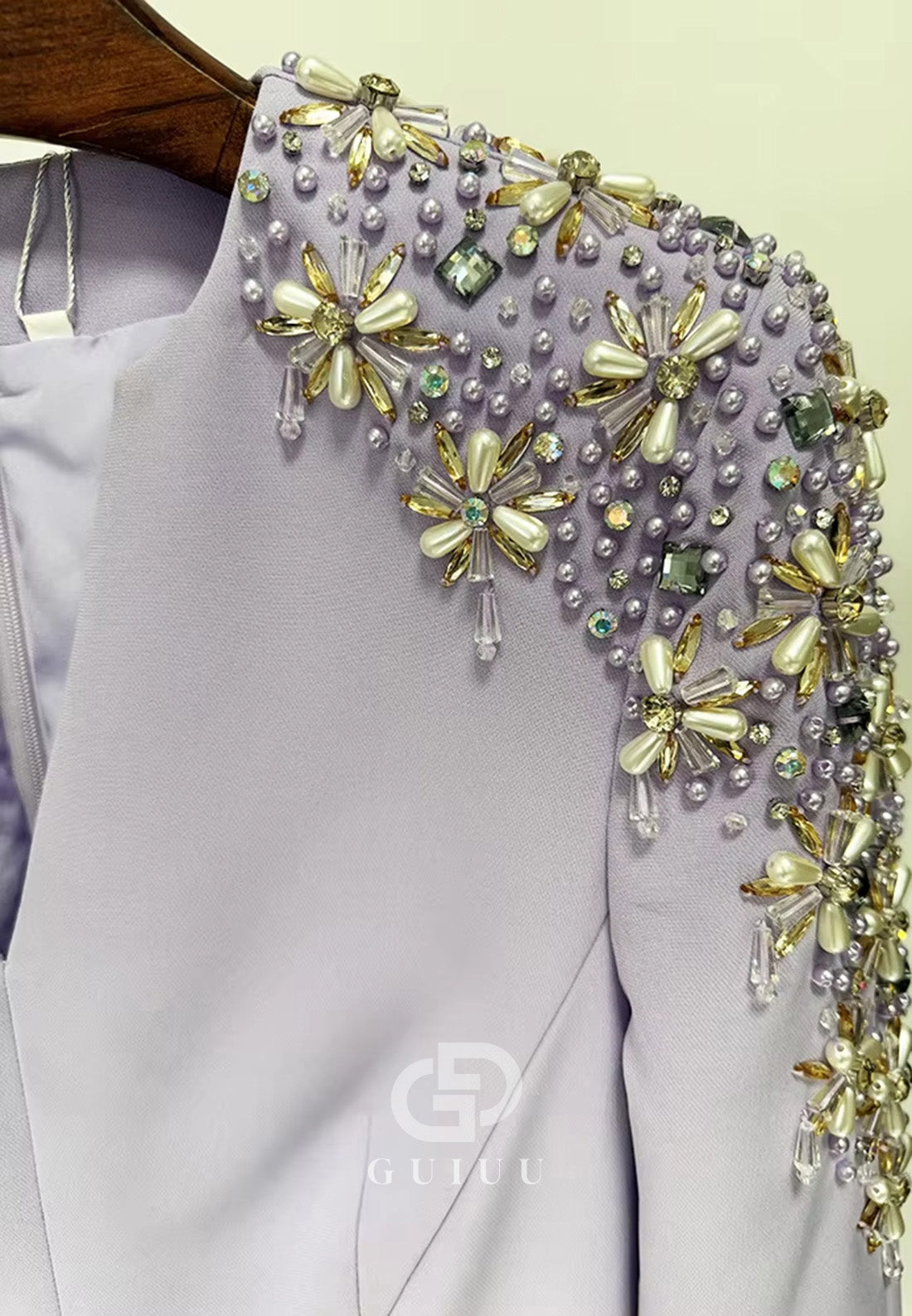 Lilac Long Sleeves V-Neck Sequins A-Line Evening Dress