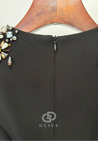 Lilac Long Sleeves V-Neck Sequins A-Line Evening Dress