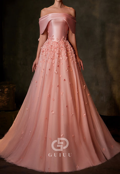 Pearl Pink Sleeveless Strapless Empire-Waist Evening Dress