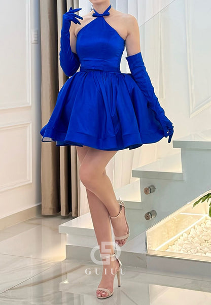 Royal Blue Sleeveless A-Line Mini Homecoming Dress