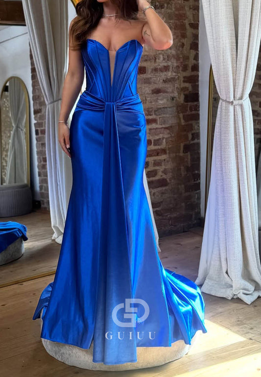 Royal Blue Sleeveless Sweetheart A-Line Prom Dress