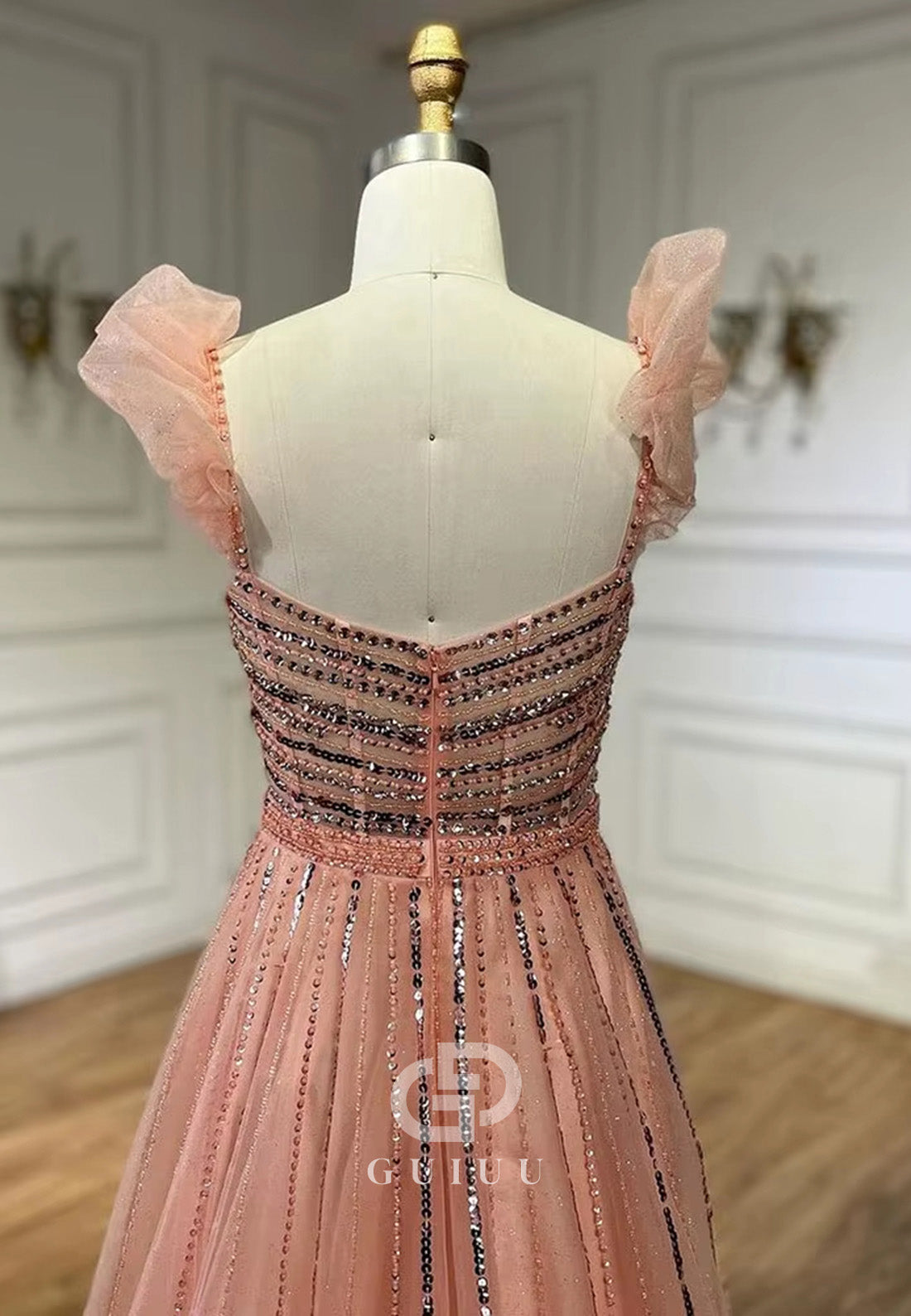 Charming A-Line Sweetheart Empire-Waist Lace Prom Dress