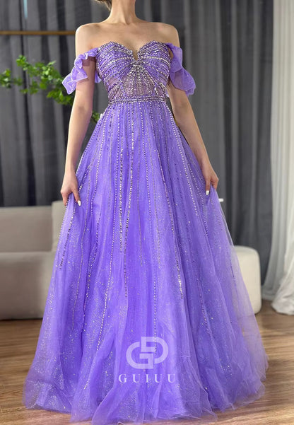 Charming A-Line Sweetheart Empire-Waist Lace Prom Dress