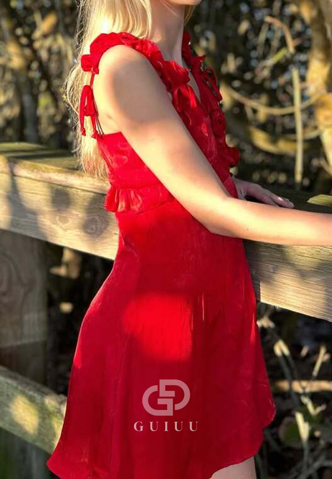 Satin Homecoming Dress Short Cocktail Dress with Rufffles