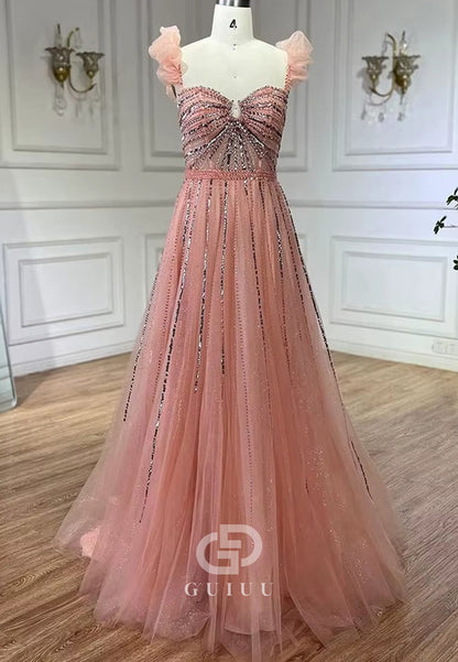 Charming A-Line Sweetheart Empire-Waist Lace Prom Dress