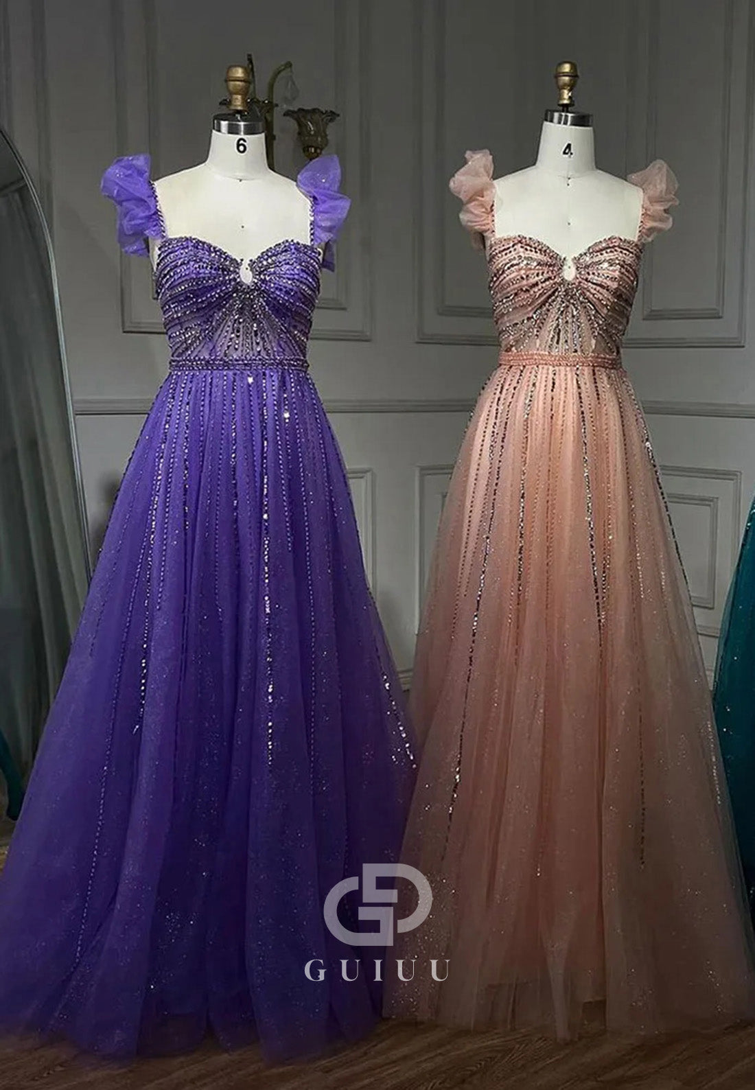 Charming A-Line Sweetheart Empire-Waist Lace Prom Dress