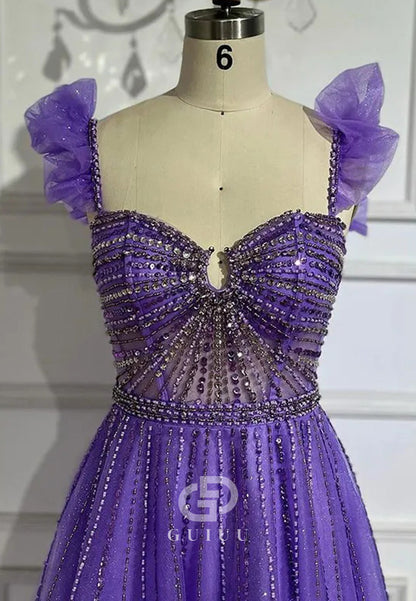 Charming A-Line Sweetheart Empire-Waist Lace Prom Dress