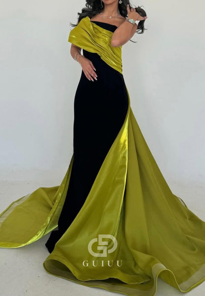 Simple One Shoulder Sleeveless Satin Evening Dress