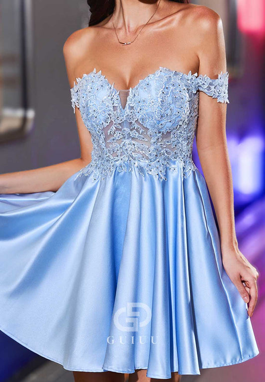 Sky Blue Sweetheart Sleeveless Corset Tulle Homecoming Dress
