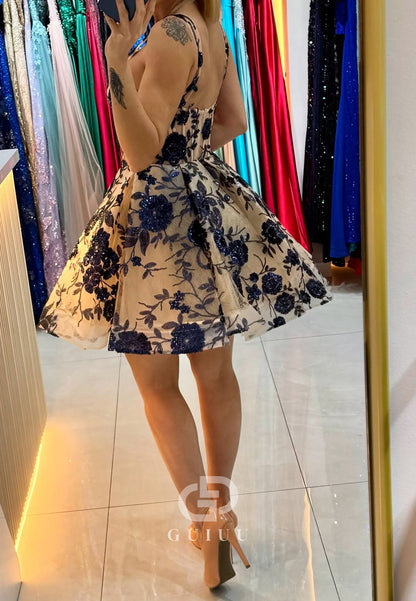 Sweetheart Appliques Straps A-Line Party Homecoming Dress