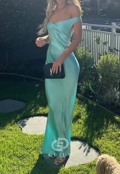 Mermaid Off the Shoulder Green Long Party Prom Dress