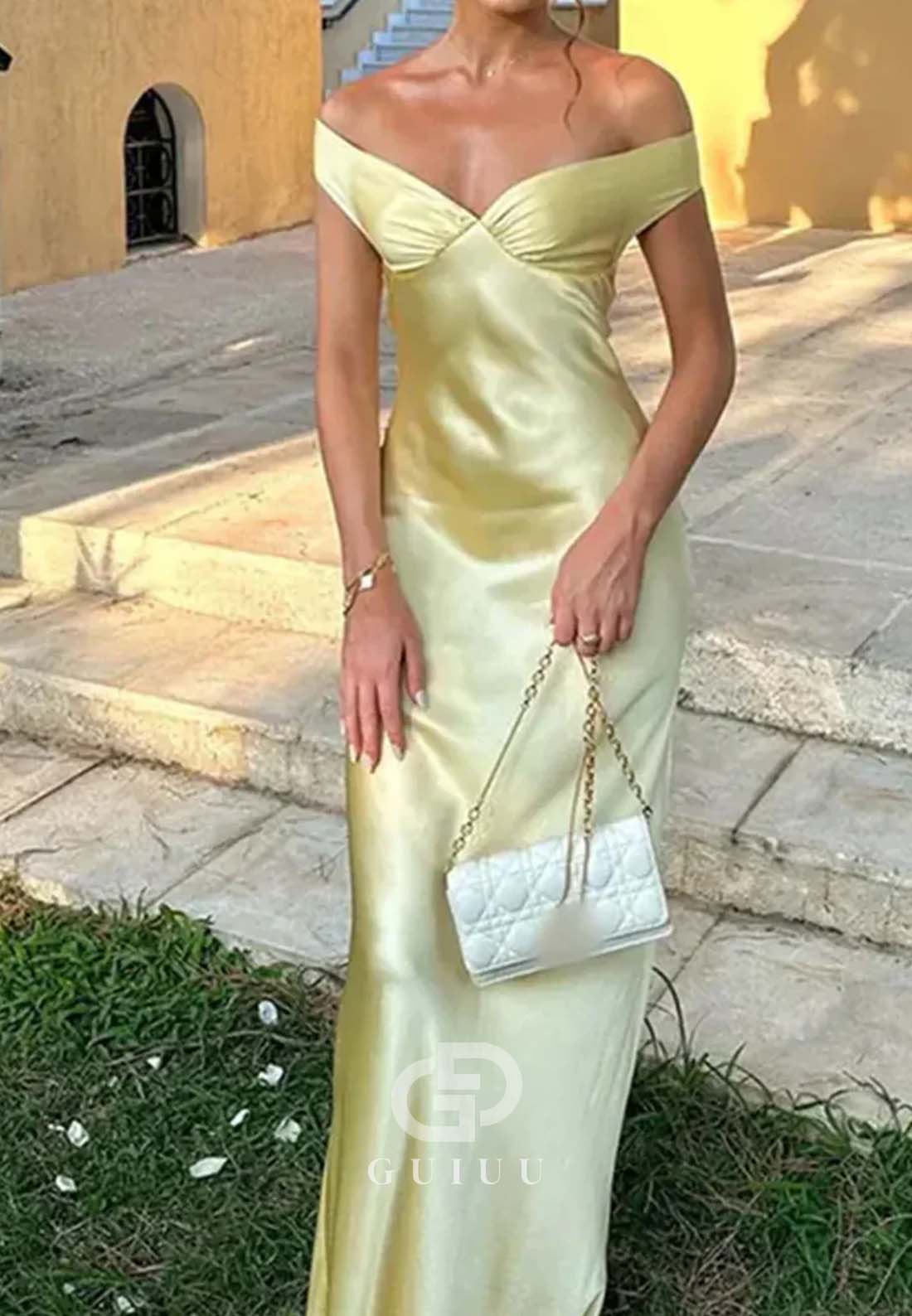 Mermaid Off the Shoulder Green Long Party Prom Dress