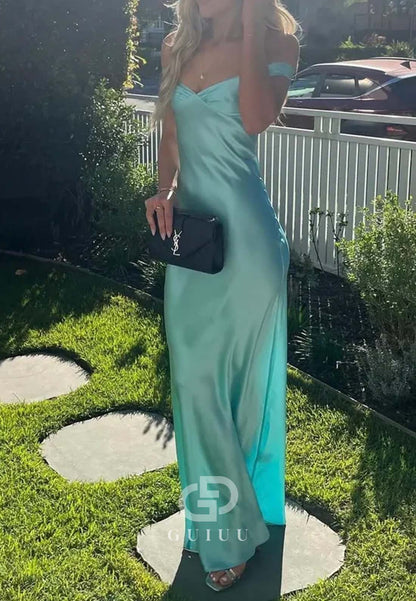 Mermaid Off the Shoulder Green Long Party Prom Dress