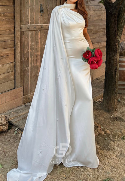 Simple Halter Sleeveless Ruched Sheath Prom Dress