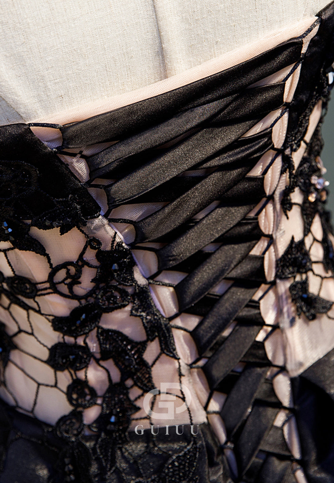 Black A-Line Strapless Sleeveless Lace-Up Back Homecoming Dress