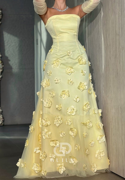 Charming A-Line Off-Shoulder Floral Appliques Evening Dress