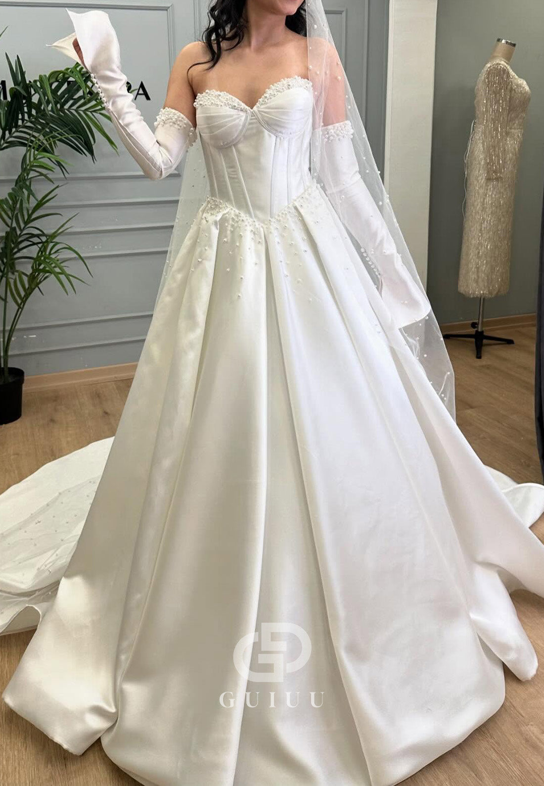 Simple Long Sleeves Off-Shoulder Corset A-Line Wedding Dress