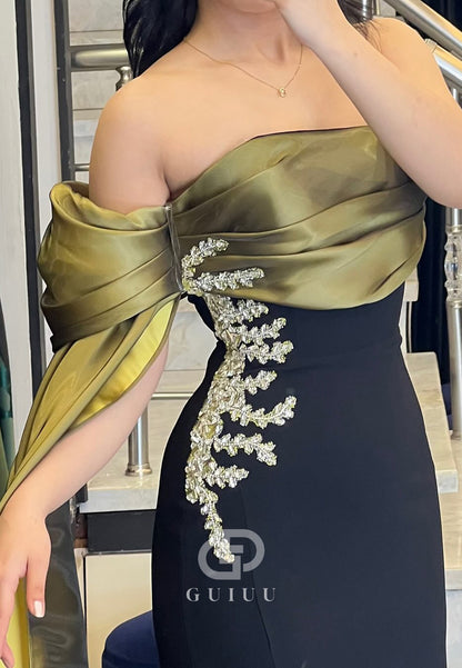 Charming Strapless Sleeveless Beads Evening Dress