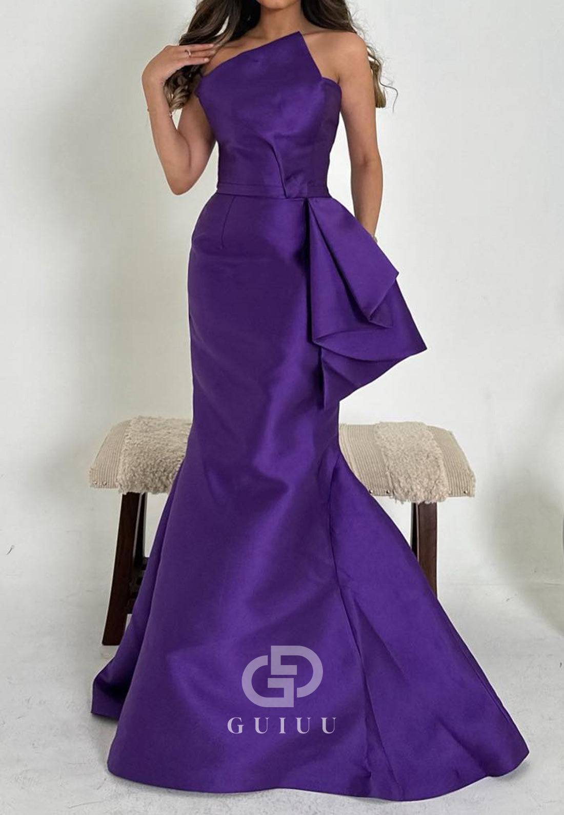 Regency Strapless Sleeveless Ruched Mermaid Evening Dress