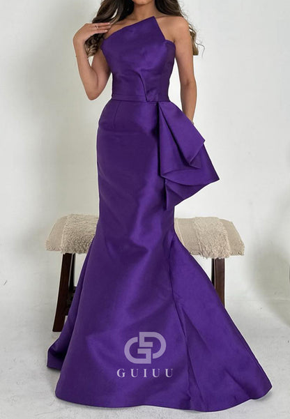 Regency Strapless Sleeveless Ruched Mermaid Evening Dress