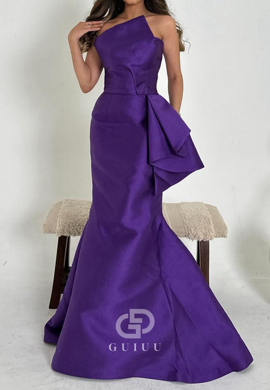 Regency Strapless Sleeveless Ruched Mermaid Evening Dress