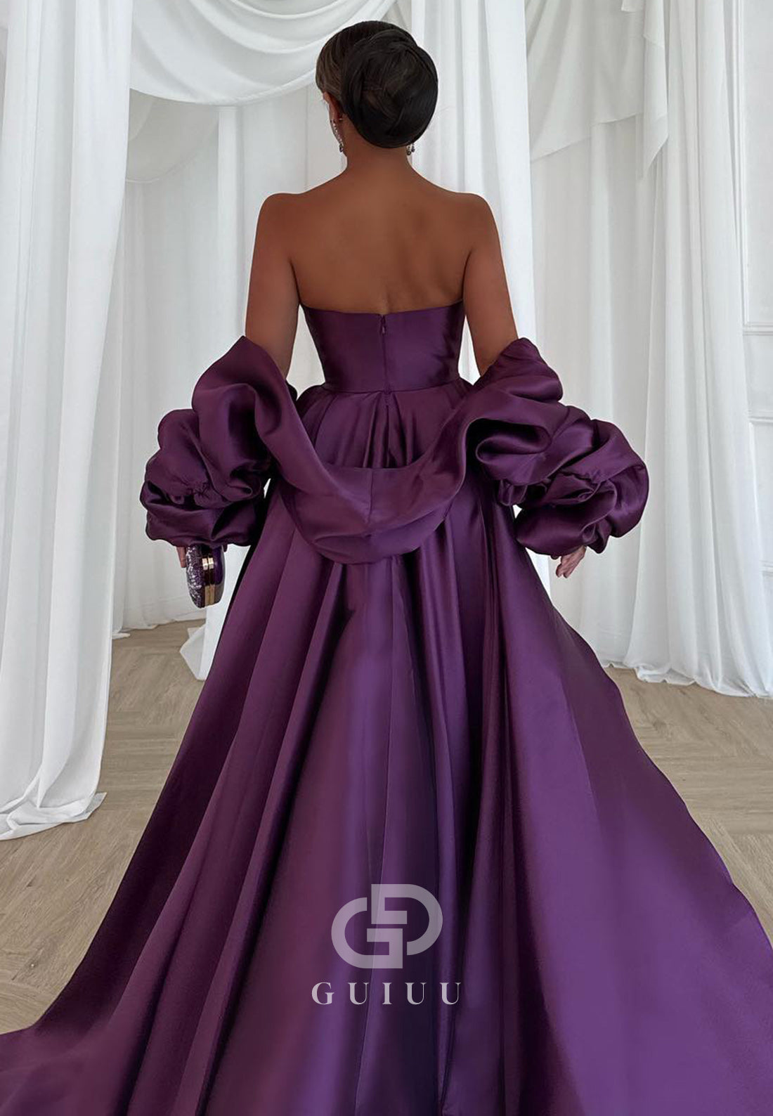 A-Line Strapless Sleeveless Corset Evening Dress