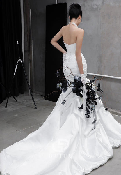 Elegant Sleeveless Strapless Appliques Mermaid Wedding Dress