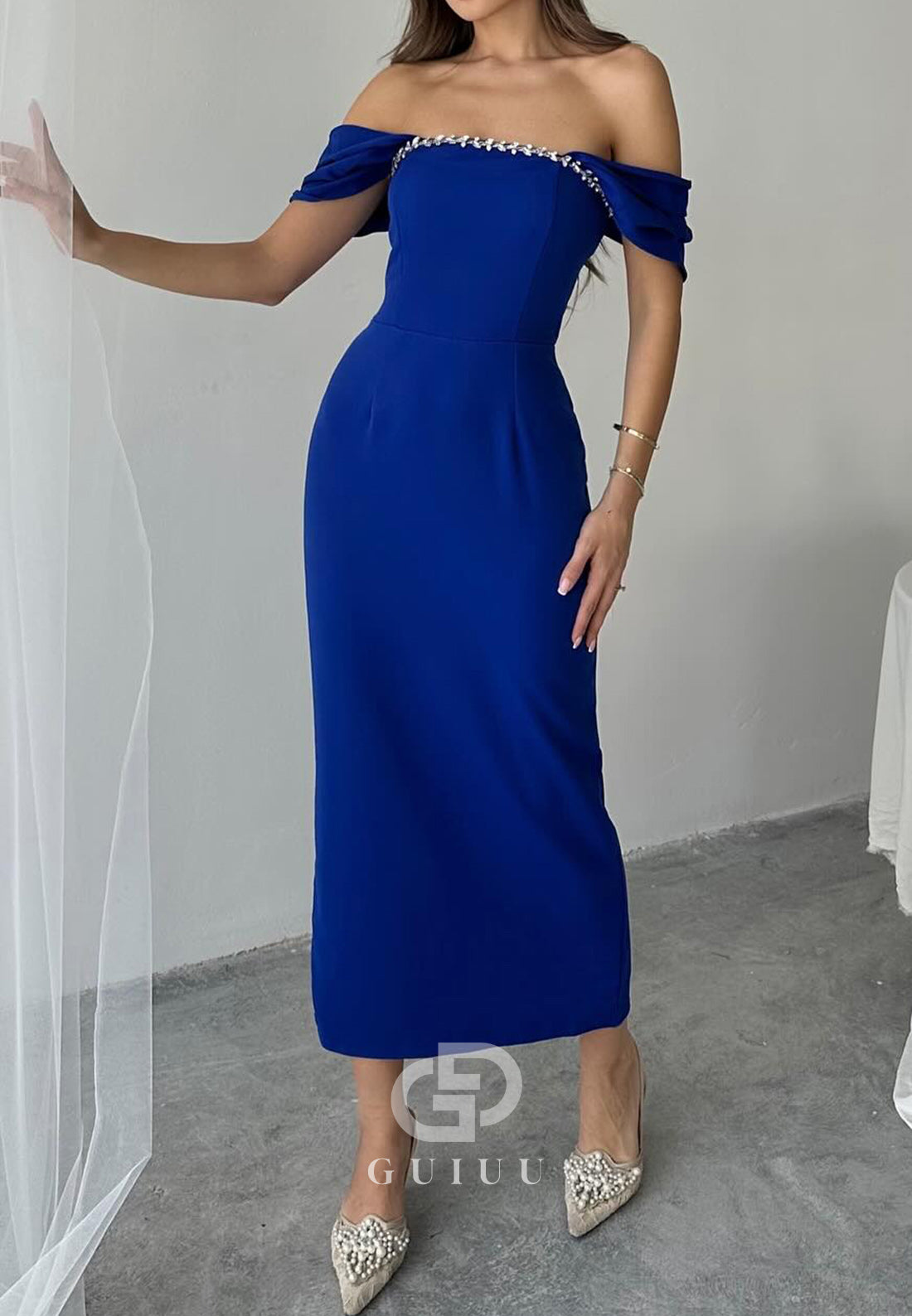 Spaghetti Straps Square Seqins Cocktail Dress