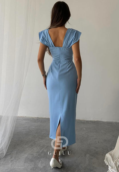 Spaghetti Straps Square Seqins Cocktail Dress