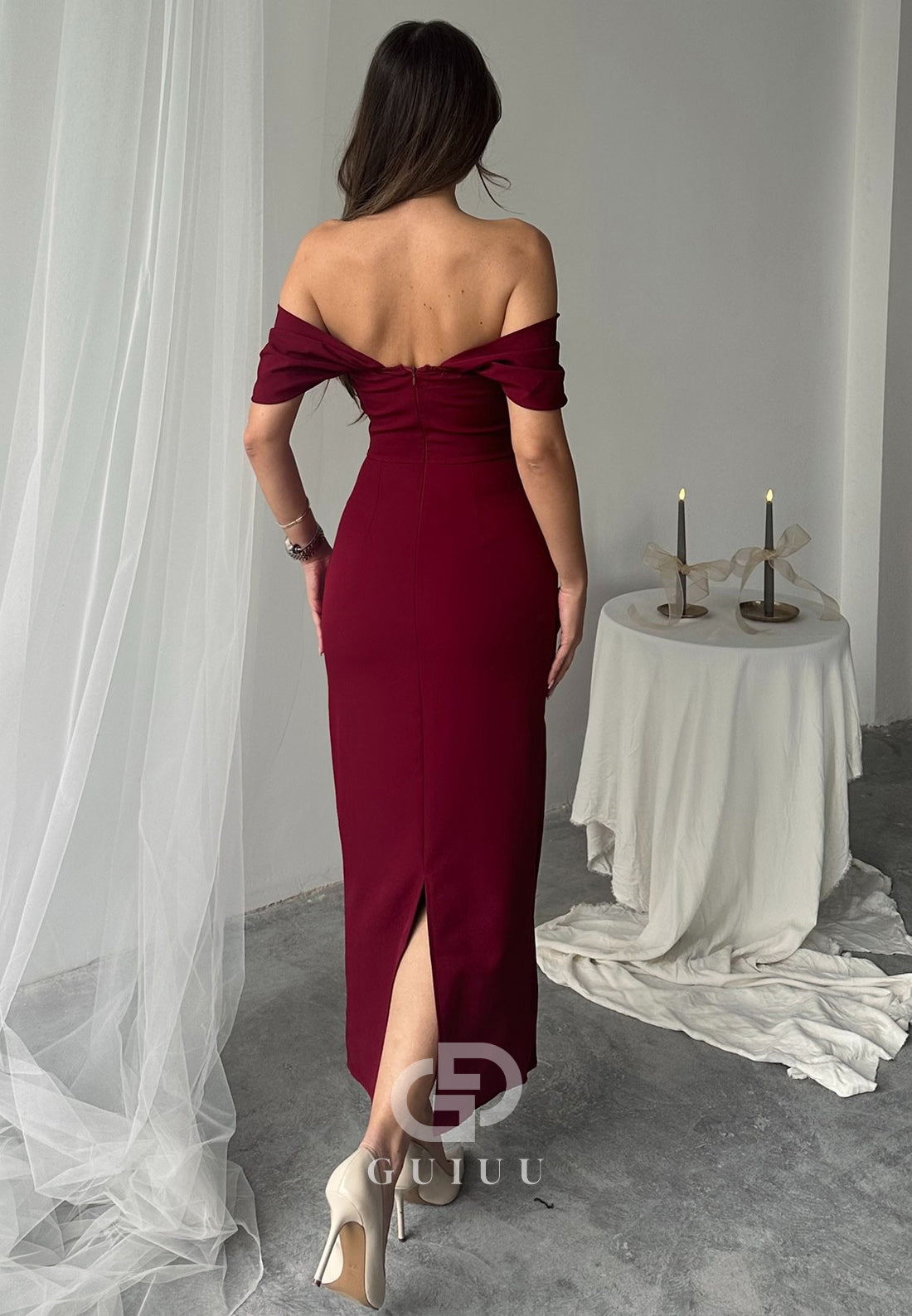 Spaghetti Straps Square Seqins Cocktail Dress