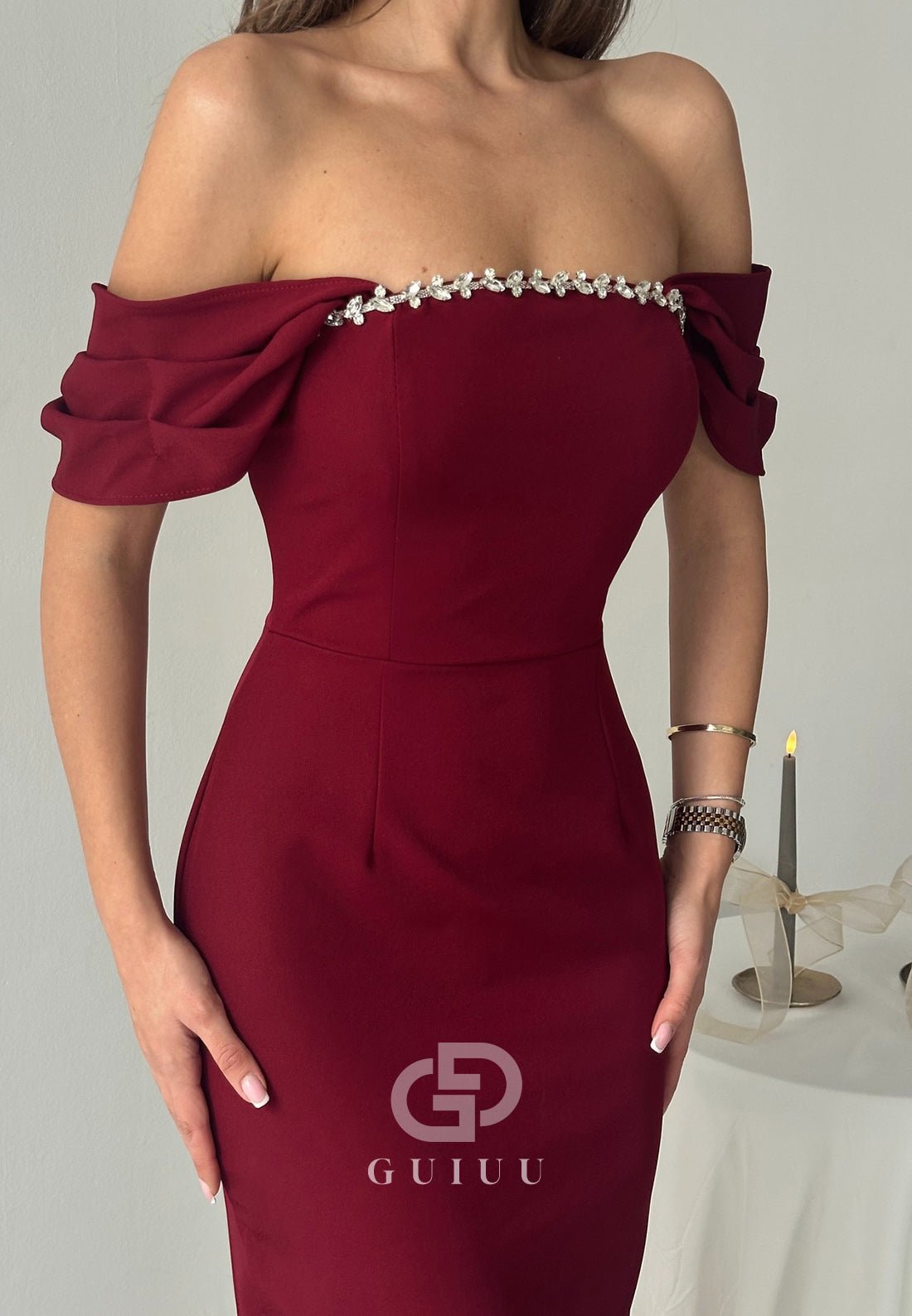 Spaghetti Straps Square Seqins Cocktail Dress