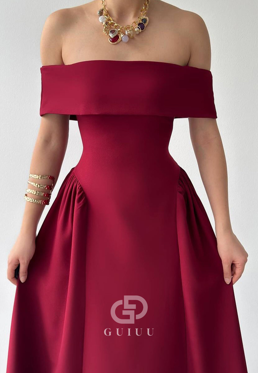 A-Line Off-Shoulder Cap Sleeves Corset Semi-Formal Dress