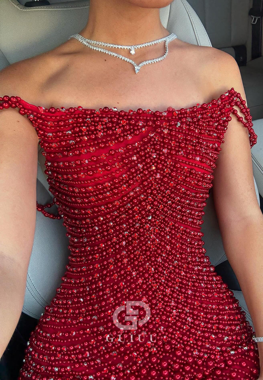 Charming Sheath Strapless Sleeveless Pearls Prom Dress