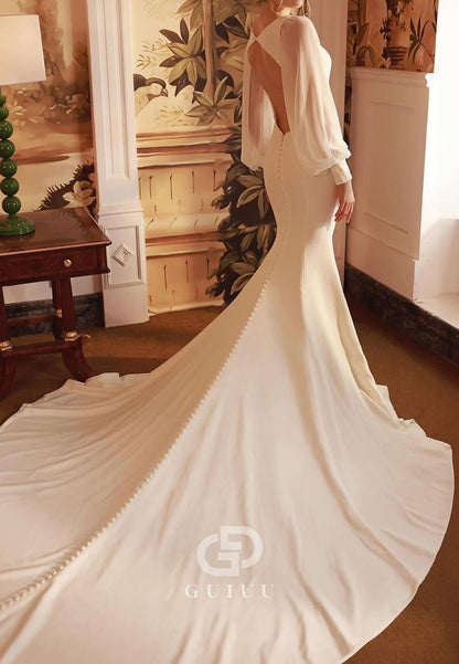 Strapless Sleeveless Backless Mermaid Wedding Dress