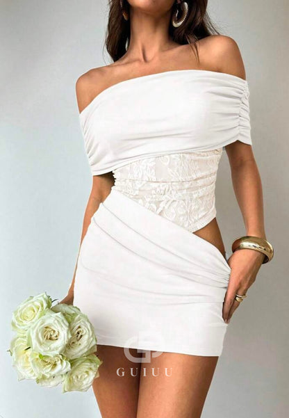 A-Line Sleeveless Strapless Corset Tulle Mini Homecoming Dress