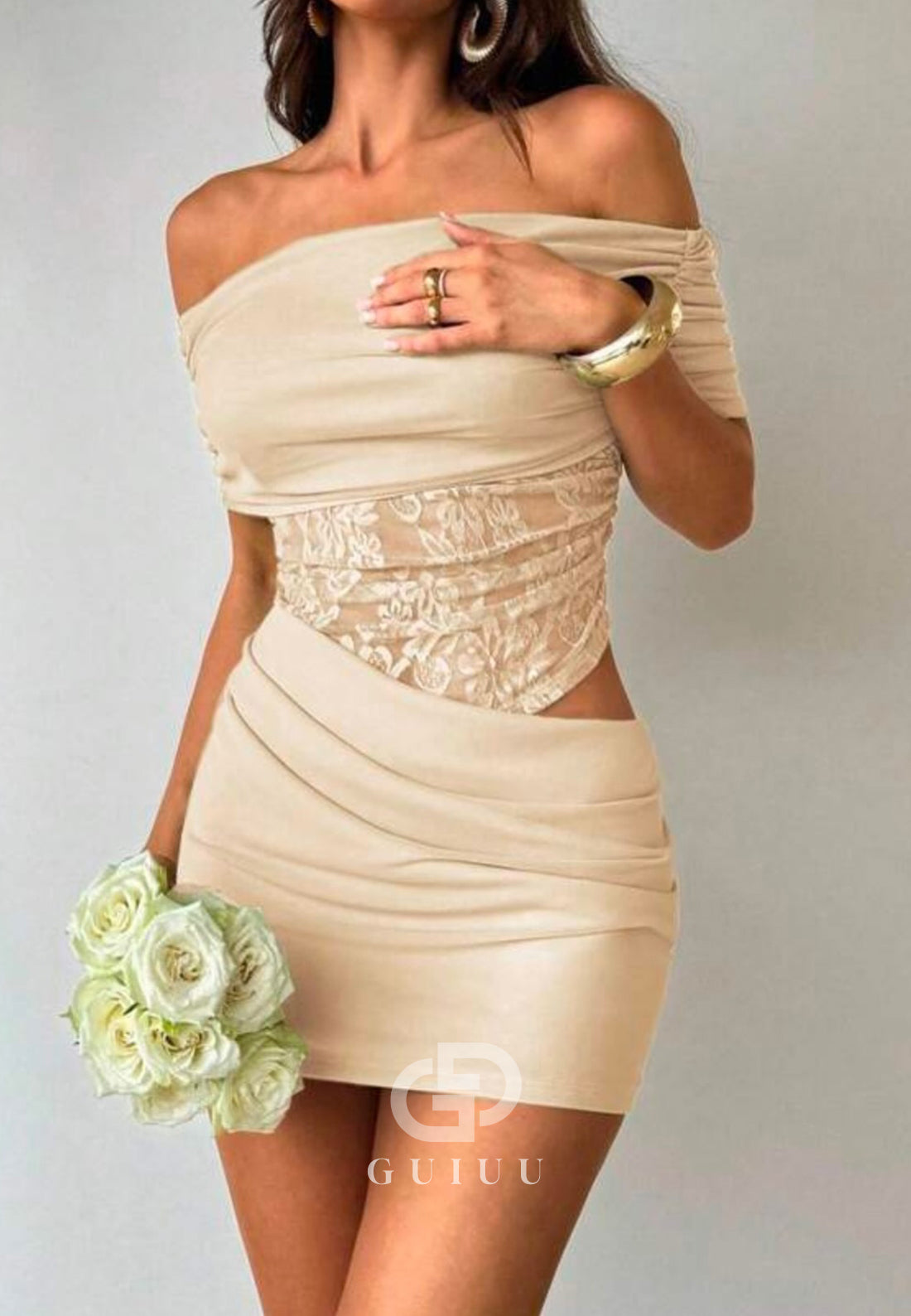 A-Line Sleeveless Strapless Corset Tulle Mini Homecoming Dress