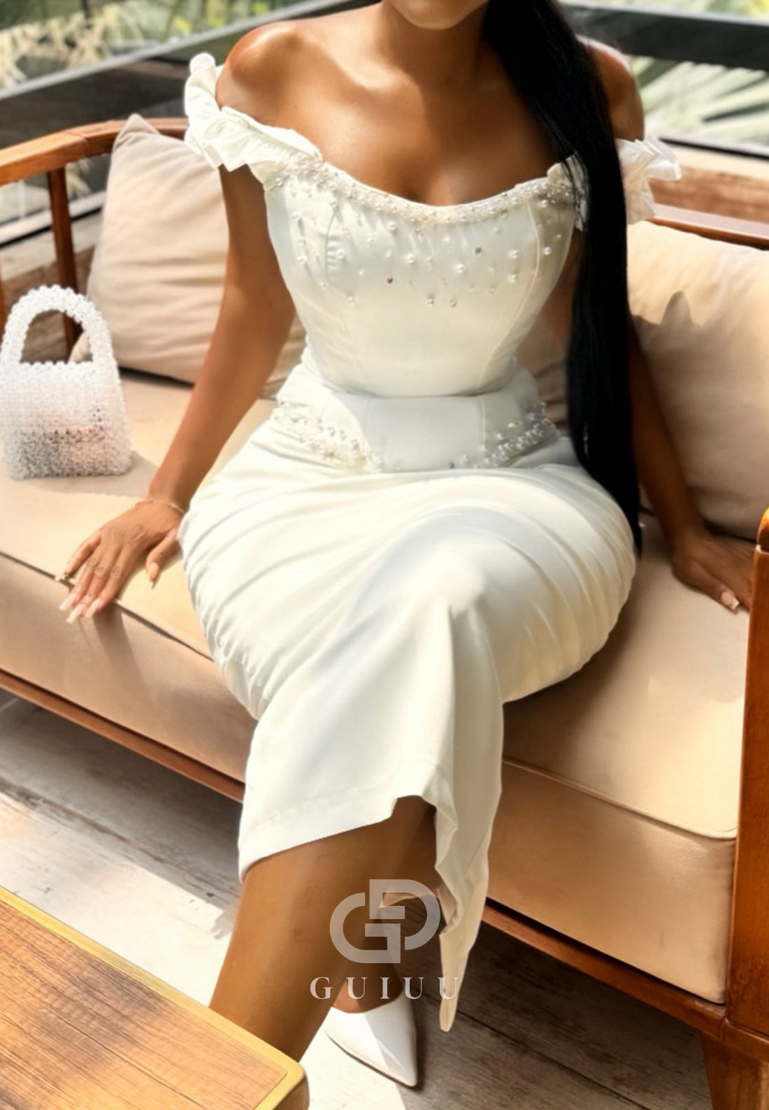 Strapless Sleeveless Ruched Sheath Wedding Dress