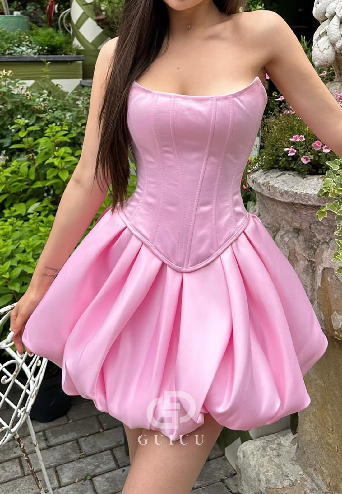 Blushing Pink Strapless Sleeveless Mini Homecoming Dress