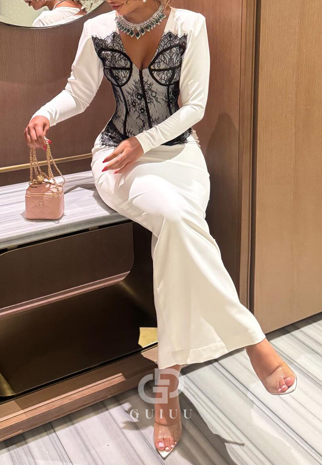 Elegant Long Sleeves Sweetheart Corset A-Line Evening Dress