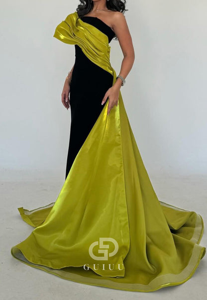 Simple One Shoulder Sleeveless Satin Evening Dress