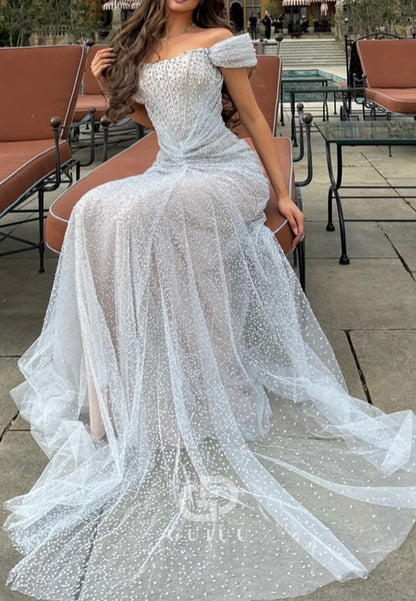 Charming A-Line Spaghetti Straps Scoop Beads Evening Dress