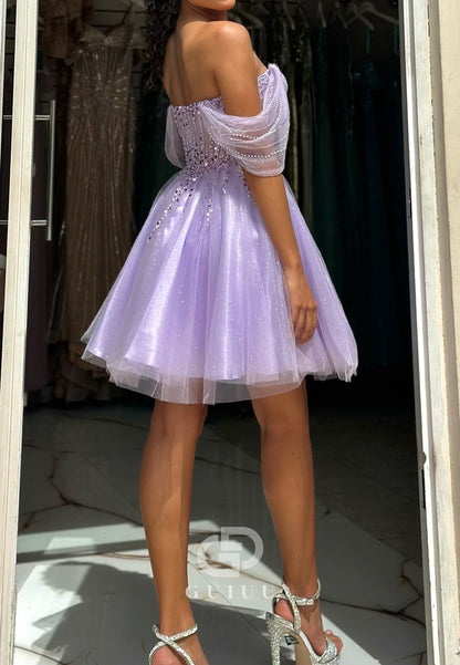 Charming A-Line Sleeveless Sweetheart Sequins Homecoming Dress
