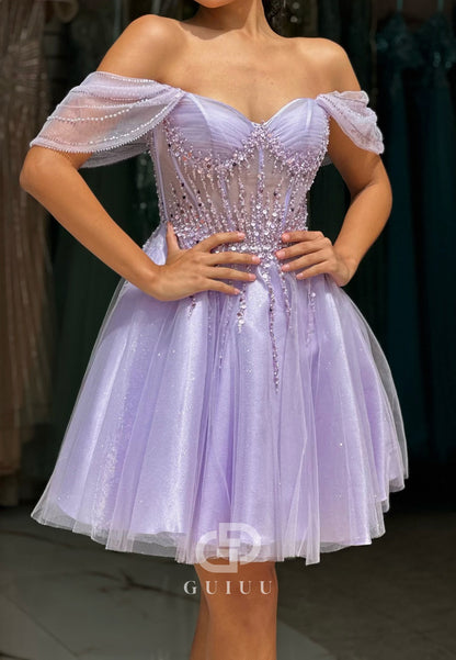 Charming A-Line Sleeveless Sweetheart Sequins Homecoming Dress