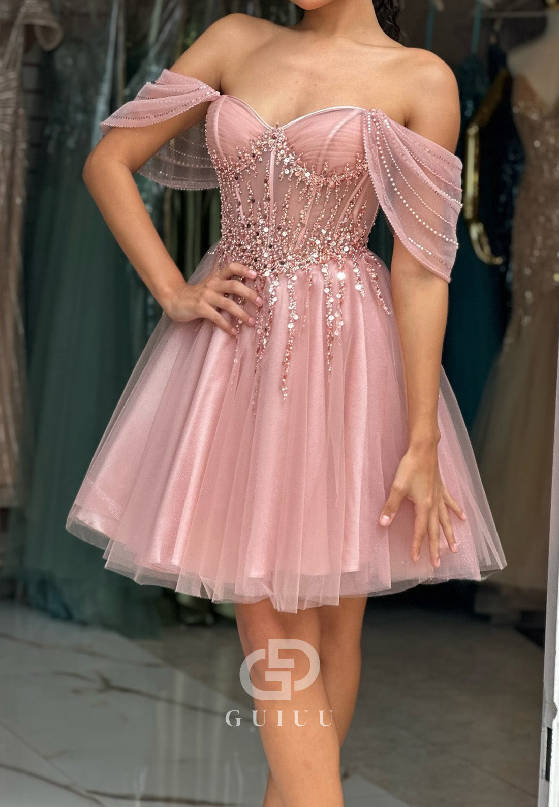 Charming A-Line Sleeveless Sweetheart Sequins Homecoming Dress