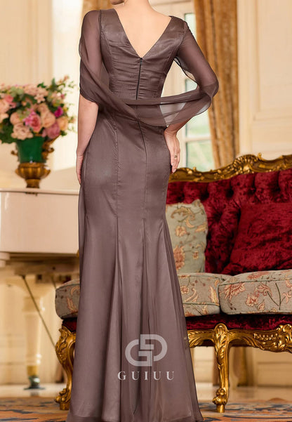 Desert Rose Scoop A-line Ruched Mother of the Bride Dress