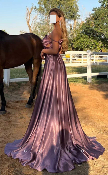 G4523 - Elegant Mermaid Sheath Strapless Sleeveless Pink Stain Pleats Prom Party Dress with Train