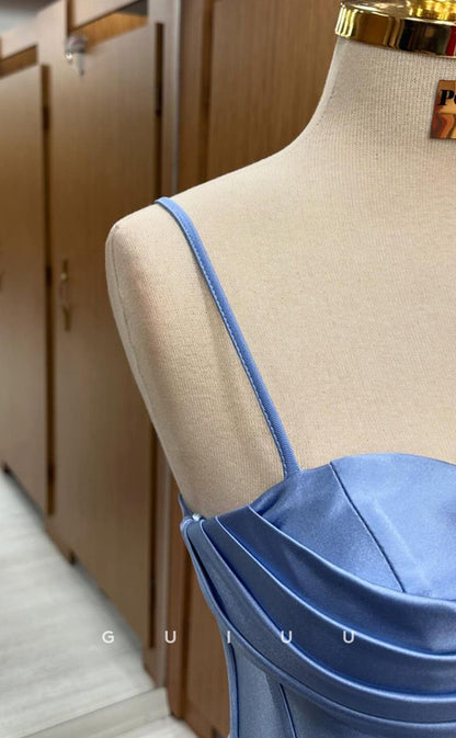 G4230 - Simple & Casual Mermaid Strapless Straps Sleeveless Pleaated Ruched Long Party Prom Gown